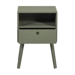 WOOOD Nachtkastjes|Industriele Kasten|Ozzy Nachtkastje MDF Warm Groen 36cm