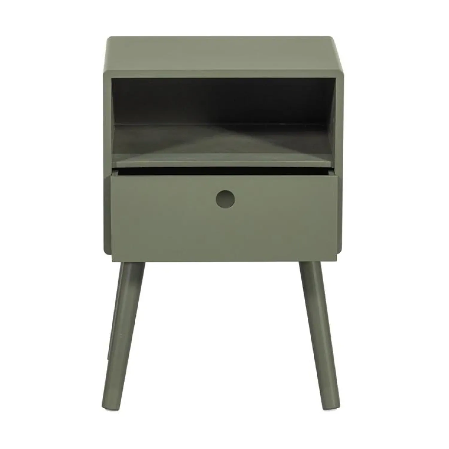 WOOOD Nachtkastjes|Industriele Kasten|Ozzy Nachtkastje MDF Warm Groen 36cm
