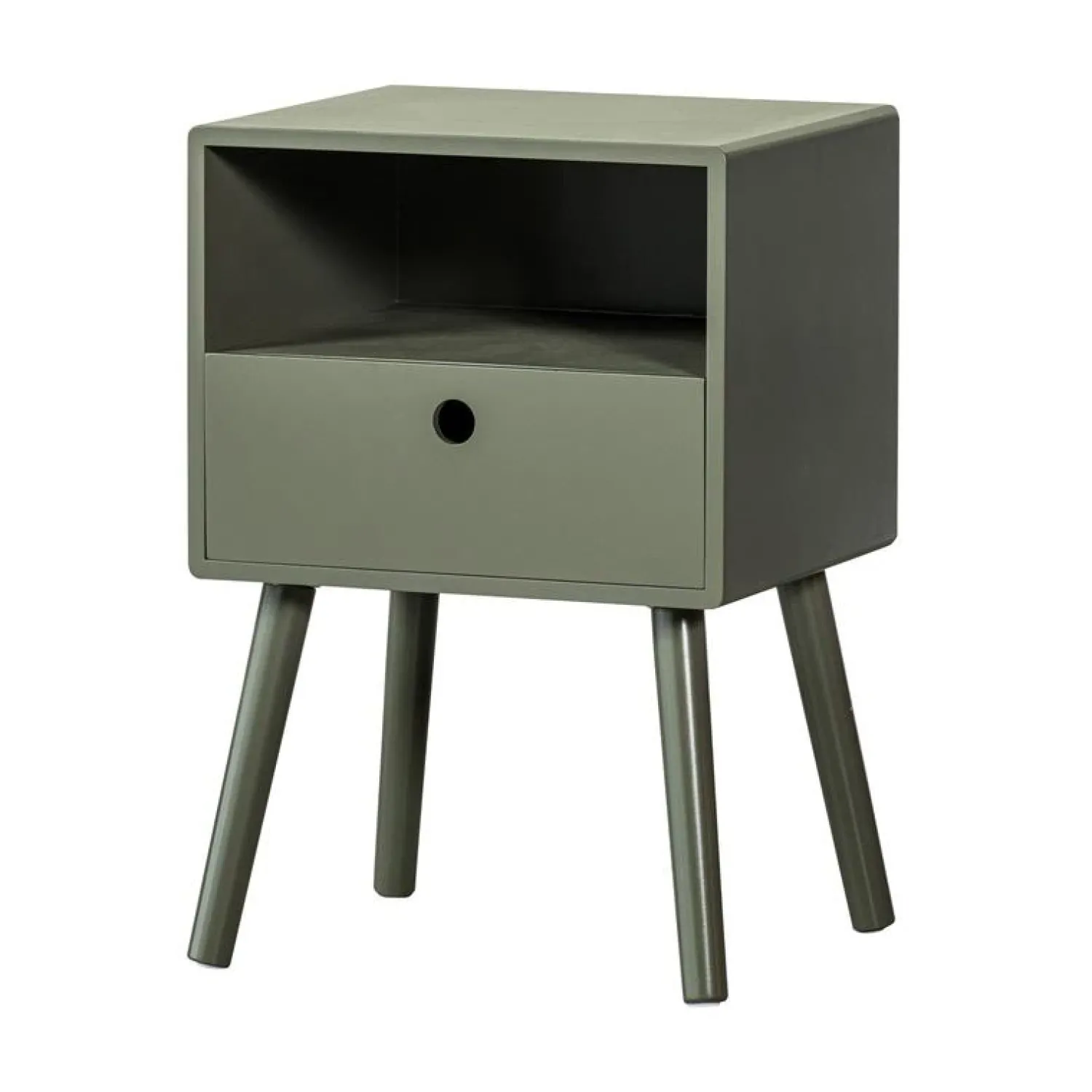 WOOOD Nachtkastjes|Industriele Kasten|Ozzy Nachtkastje MDF Warm Groen 36cm