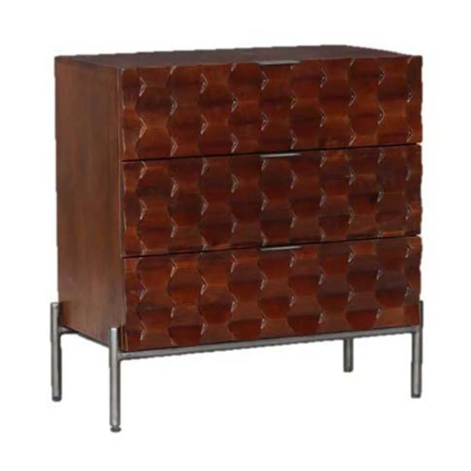 Tower living Wandkasten|Ladenkasten|Paola chest 3 drws. 75x40x80 Mango Wood & Iron
