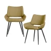 WOOOD Eetkamerstoelen|Parade Eetkamerstoel Melange Stof Mosterd