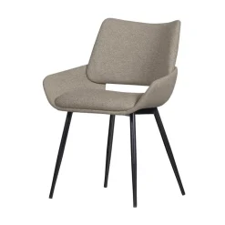 WOOOD Eetkamerstoelen|Parade Eetkamerstoel Melange Stof Zand