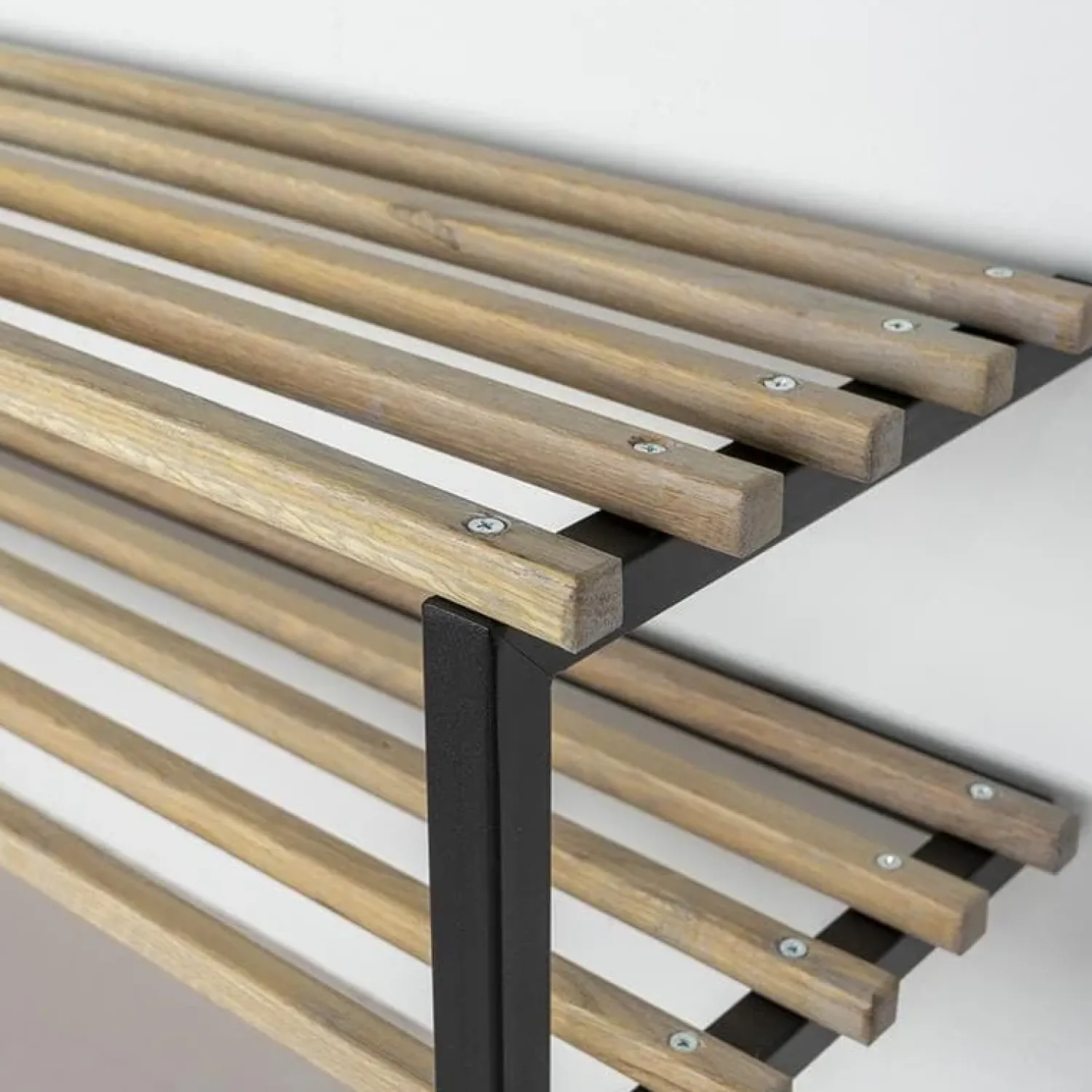 Redin Design Kapstokken|Parker industrieel schoenenrek XL zwart / hout