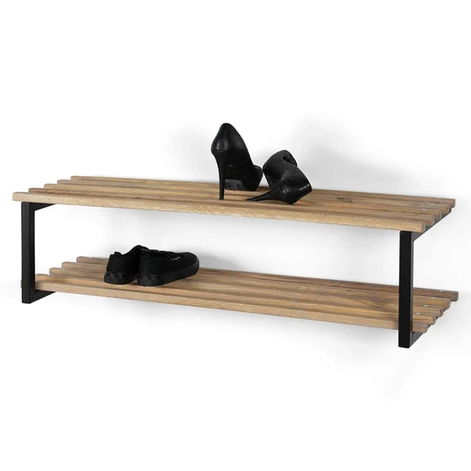 Redin Design Kapstokken|Parker industrieel schoenenrek XL zwart / hout