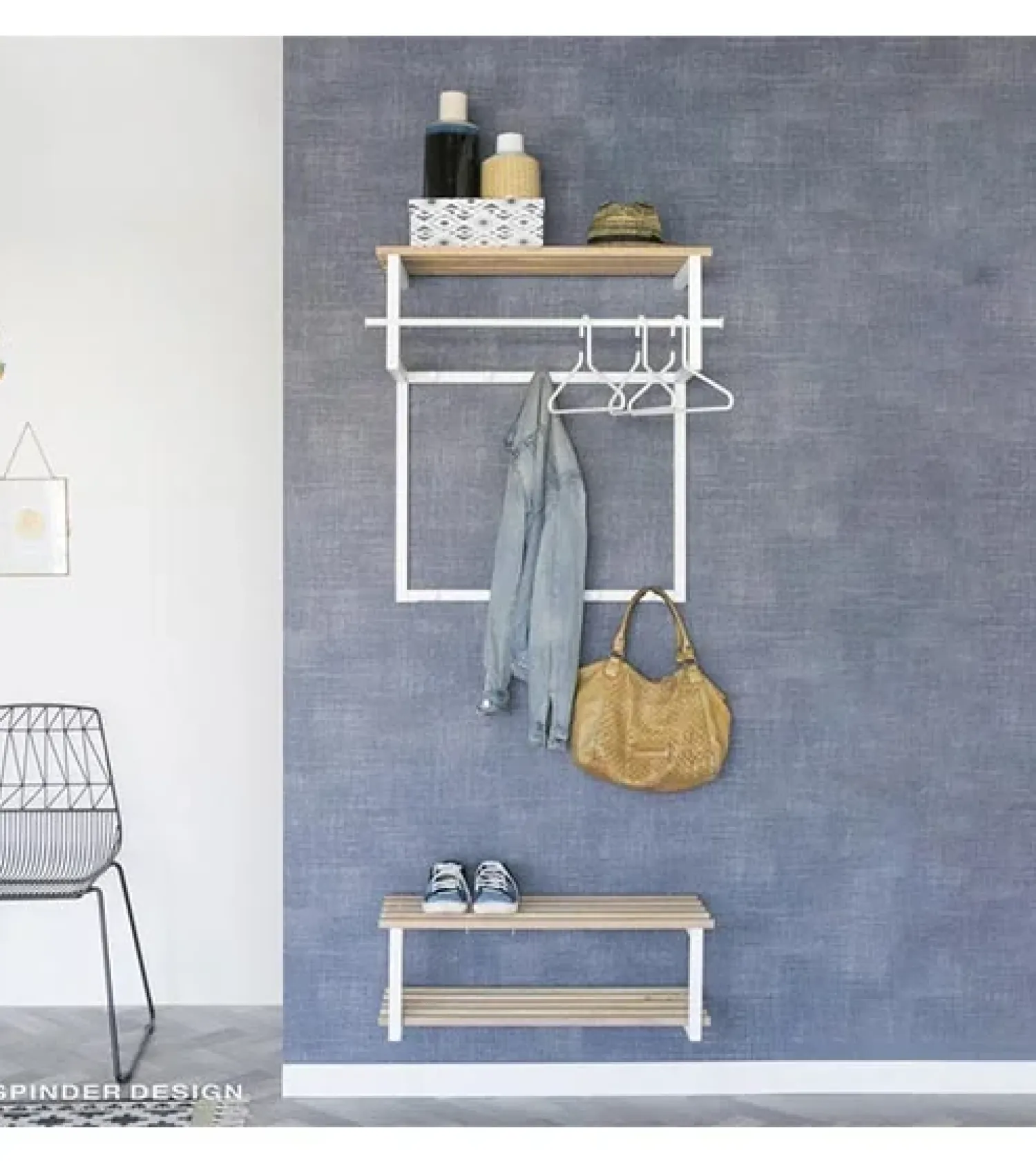 Redin Design Schoenenrekken|Parker industrieel schoenenrek wit