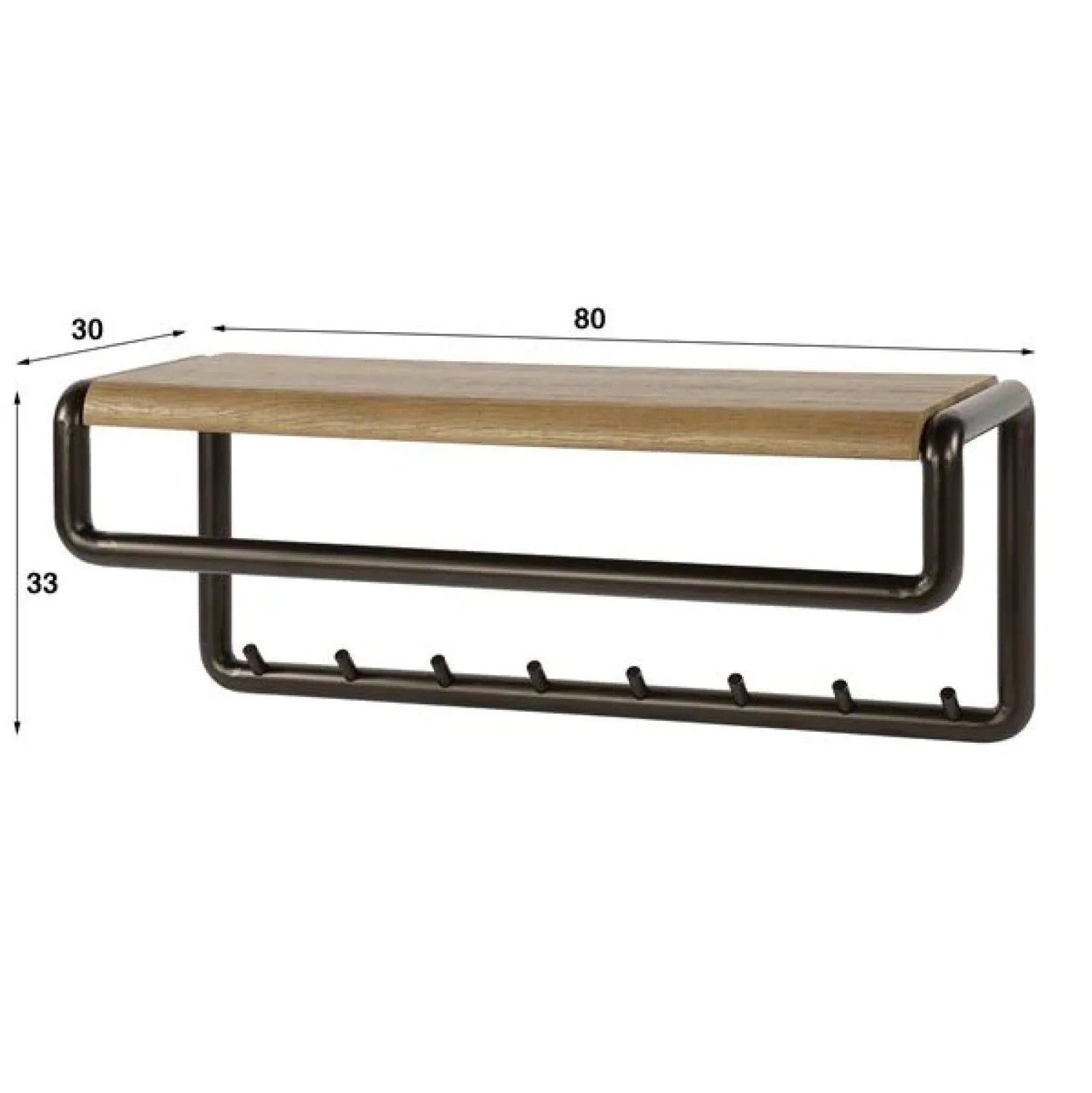 Kalfort Kapstokken|Patrick Kapstok met hoedenplank 8 haken 80cm
