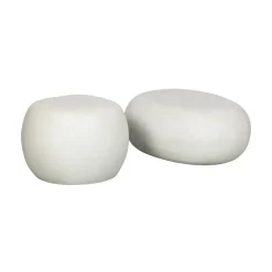 vtwonen Bijzettafels|Pebble Bijzettafel Betonlook Wit 65cm