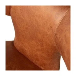 WOOOD Eetkamerstoelen|Permit Eetkamerstoel Leerlook Cognac