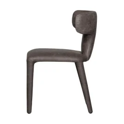 WOOOD Eetkamerstoelen|Permit Eetkamerstoel Leerlook Zwart/Grijs