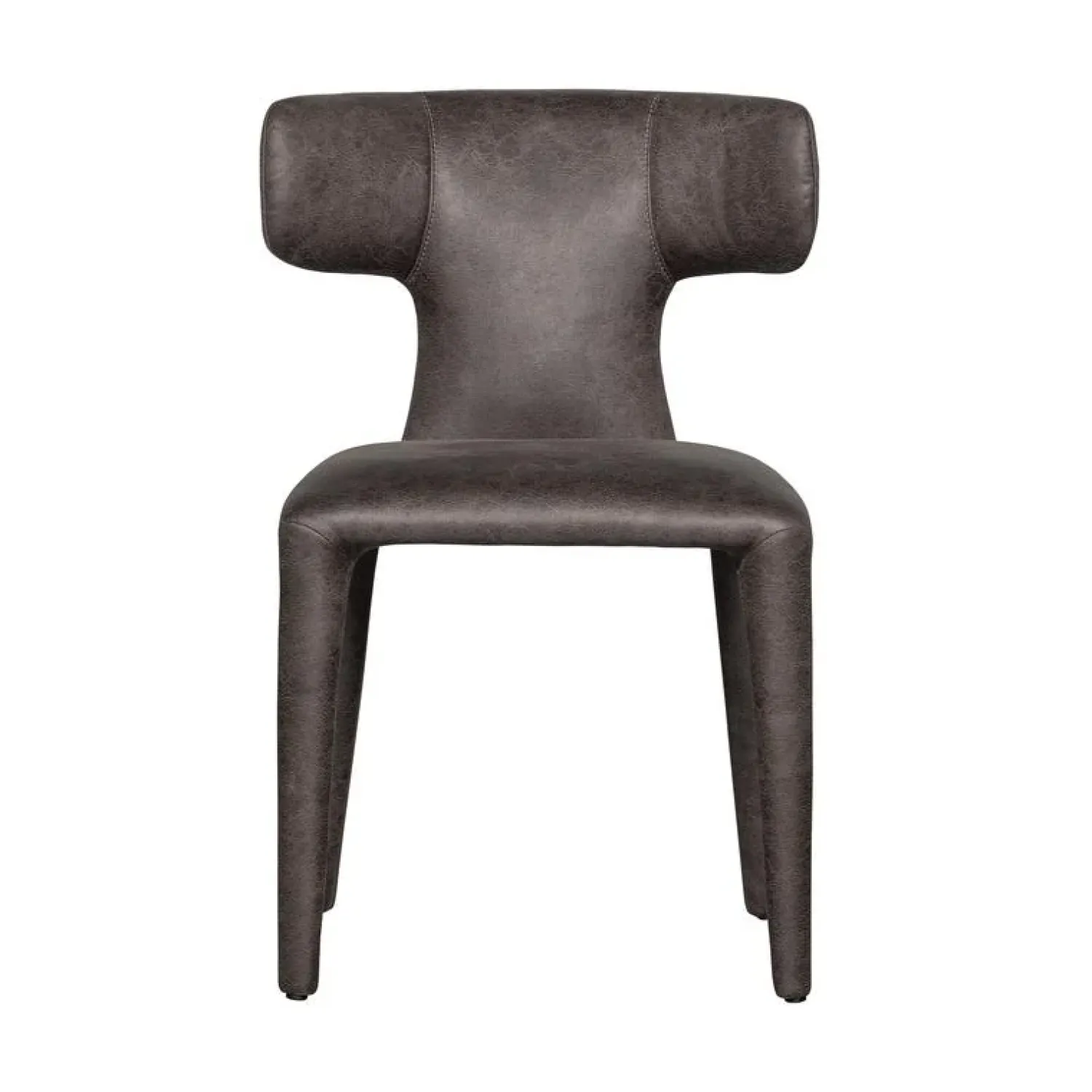 WOOOD Eetkamerstoelen|Permit Eetkamerstoel Leerlook Zwart/Grijs