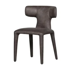 WOOOD Eetkamerstoelen|Permit Eetkamerstoel Leerlook Zwart/Grijs