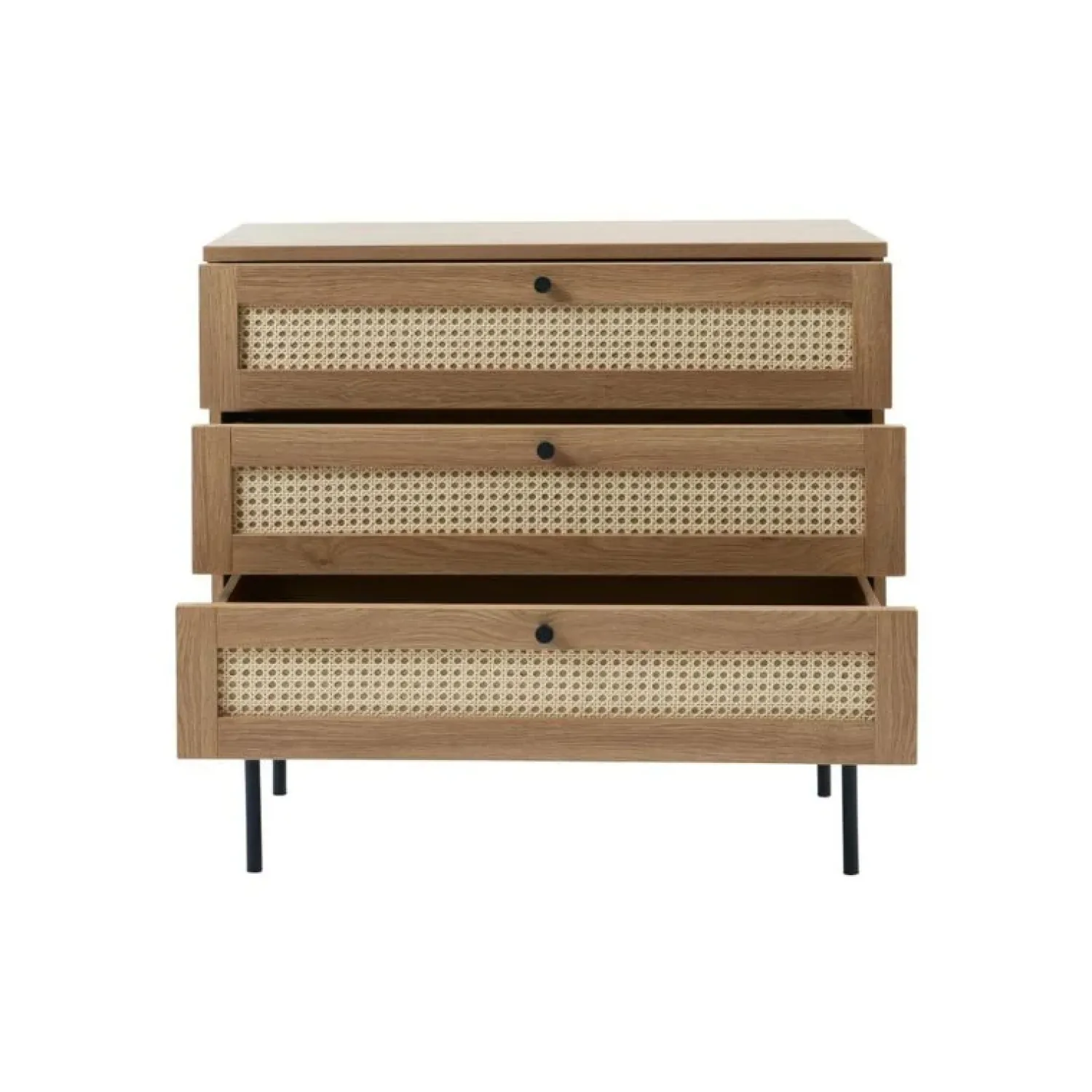 LykkeHome Ladenkasten|Industriele Kasten|Pernille Ladekast Naturel rotan 80cm