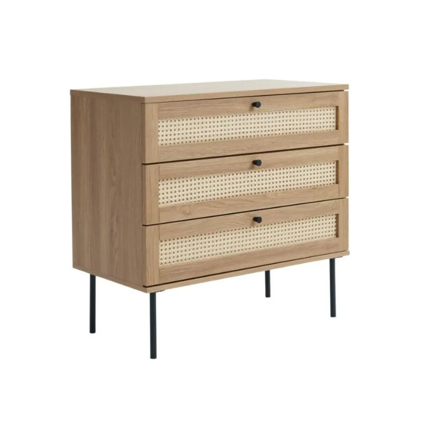 LykkeHome Ladenkasten|Industriele Kasten|Pernille Ladekast Naturel rotan 80cm