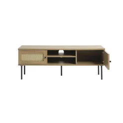 LykkeHome Industriele Kasten|Tv Meubels|Pernille Tv meubel Naturel rotan 120cm