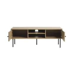 LykkeHome Industriele Kasten|Tv Meubels|Pernille Tv meubel Naturel rotan 120cm