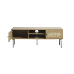 LykkeHome Industriele Kasten|Tv Meubels|Pernille Tv meubel Naturel rotan 120cm