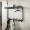 Kalfort Kapstokken|Phoebe Kapstok 20 haaks hoog Antraciet melamine 100cm