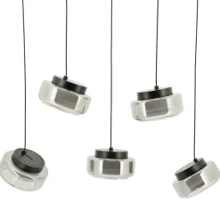 By Boo Hanglampen|Glazen Hanglamp|Pivot 5-lichts getrapte Hanglamp