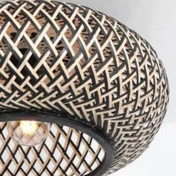 Steinmex Plafondlampen|Plafonnieres|Plafondlamp Maze 1-lichts donker hout