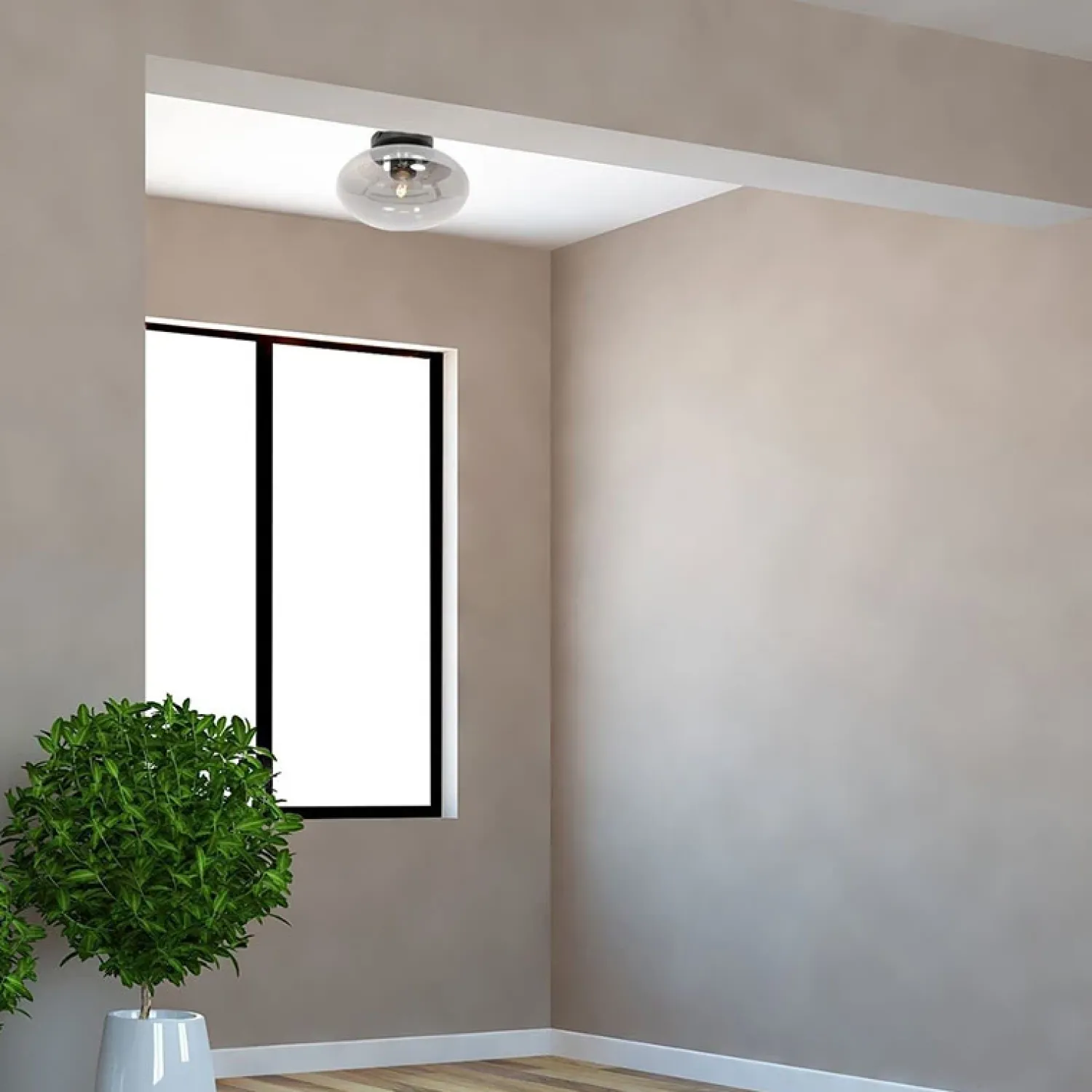Steinmex Plafondlampen|Plafonnieres|Plafonniere Reflection smoke glass small