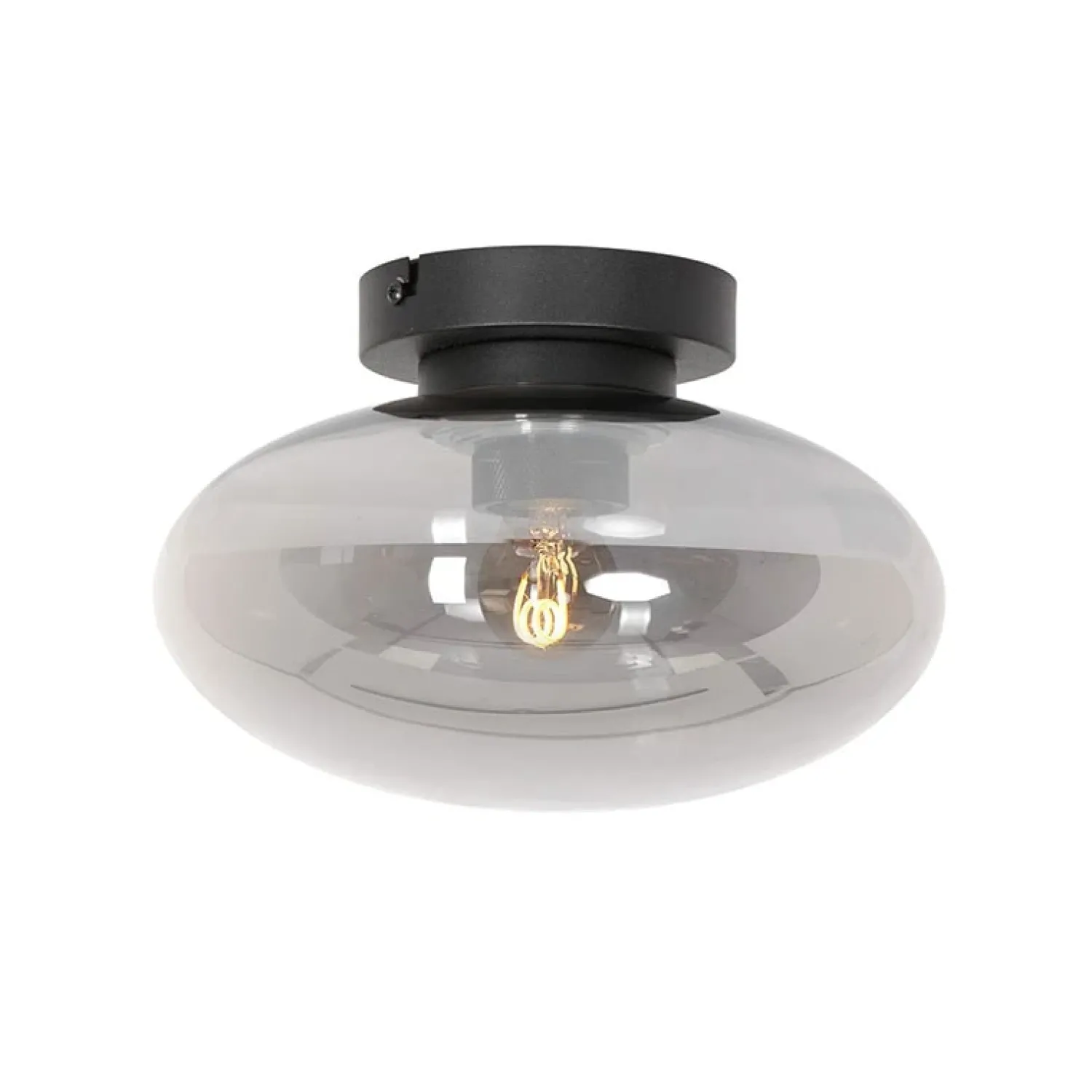 Steinmex Plafondlampen|Plafonnieres|Plafonniere Reflection smoke glass small