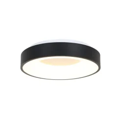 Steinmex Plafondlampen|Plafonnieres|Plafonniere Ringlede zwart medium 38cm