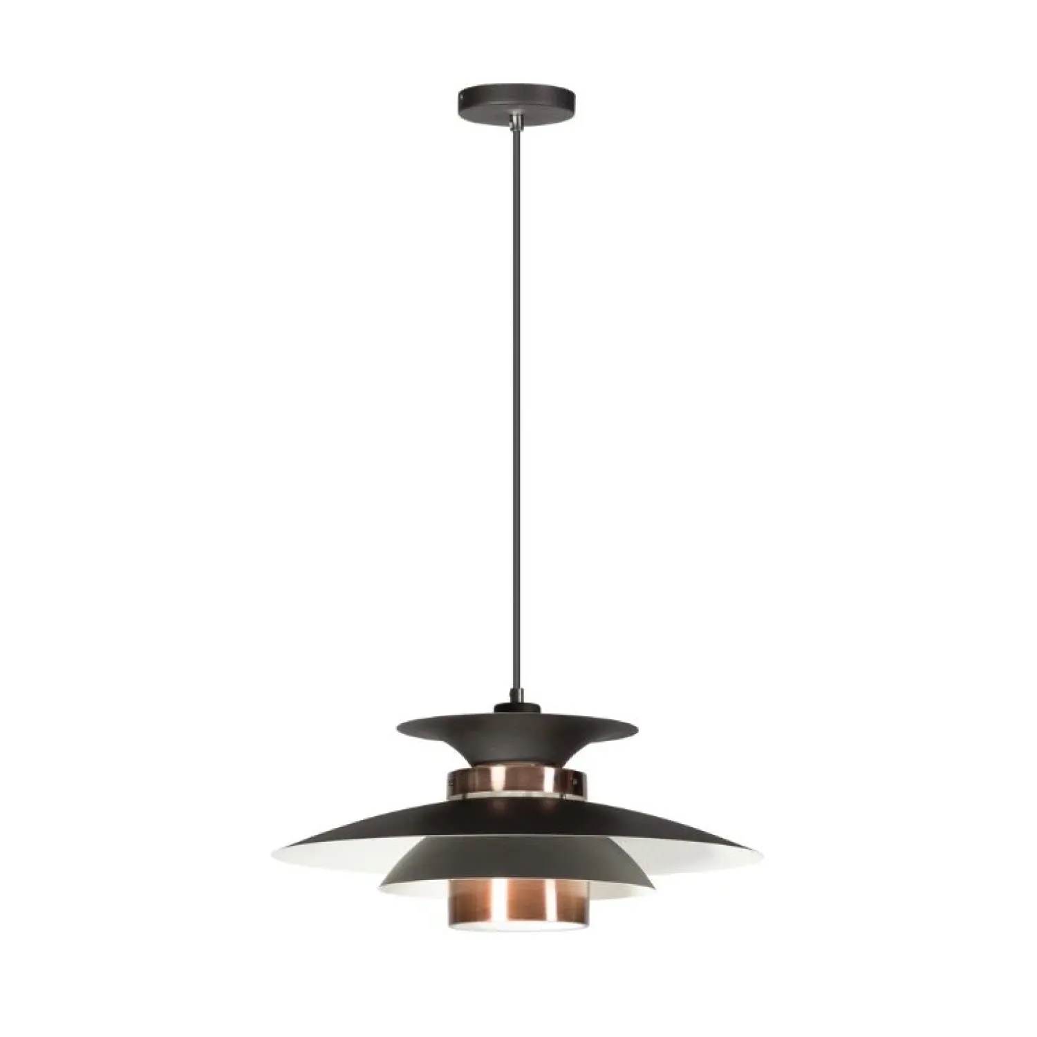 Steinmex Hanglampen|Potenza 1-lichts Hanglamp Zwart/Koper 50cm