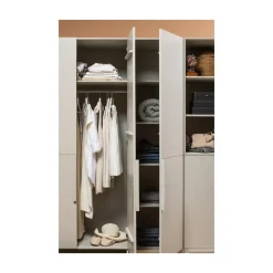 WOOOD Industriele Kasten|Kledingkasten|Pure 2-Deurs Kledingkast Splitdeur Dennenhout Dust 95cm