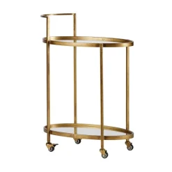 WOOOD Bijzettafels|Push Trolley Metaal Antique Brass 67cm