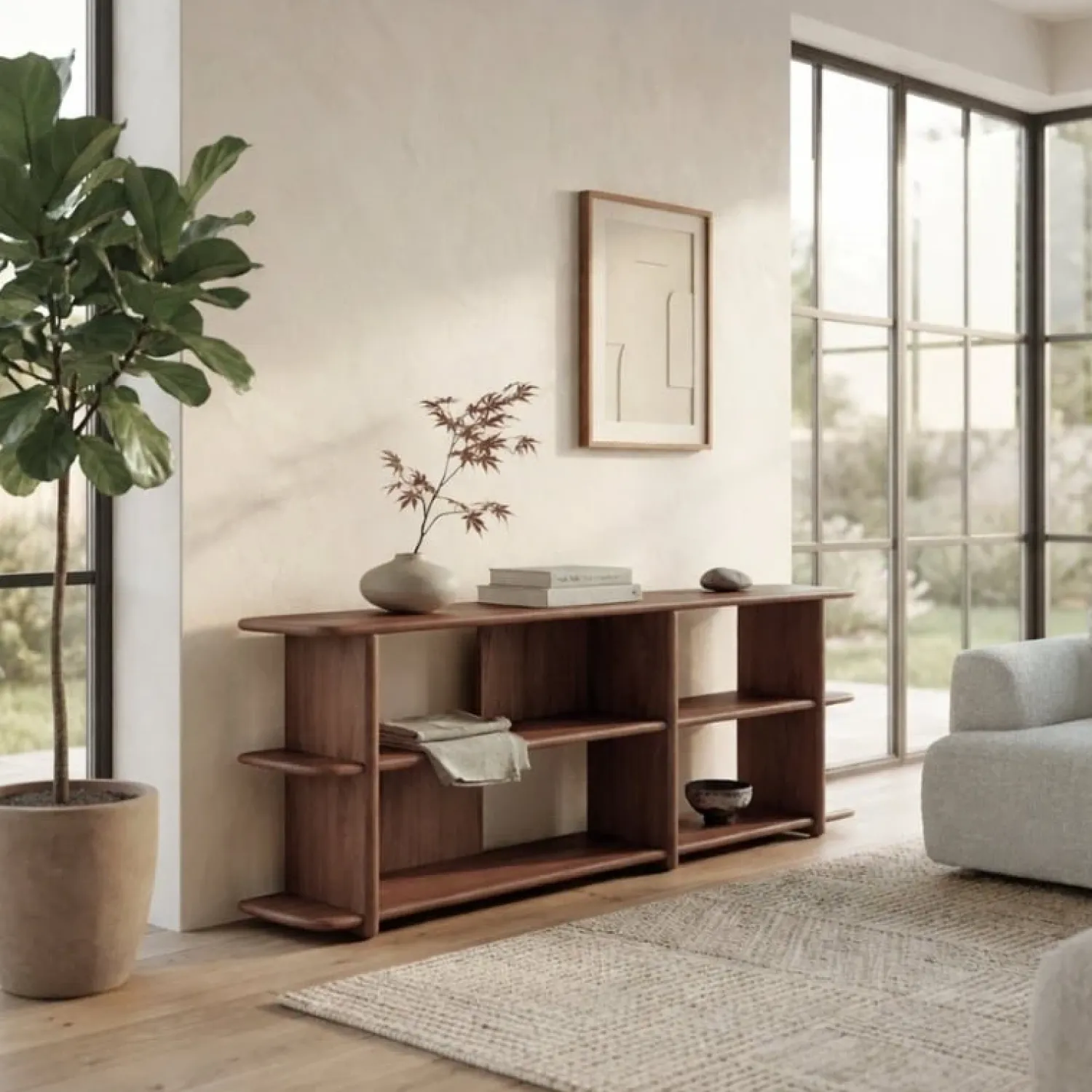 Vane Living Dressoirs|Industriele Kasten|Quinn Dressoir walnoot 180cm