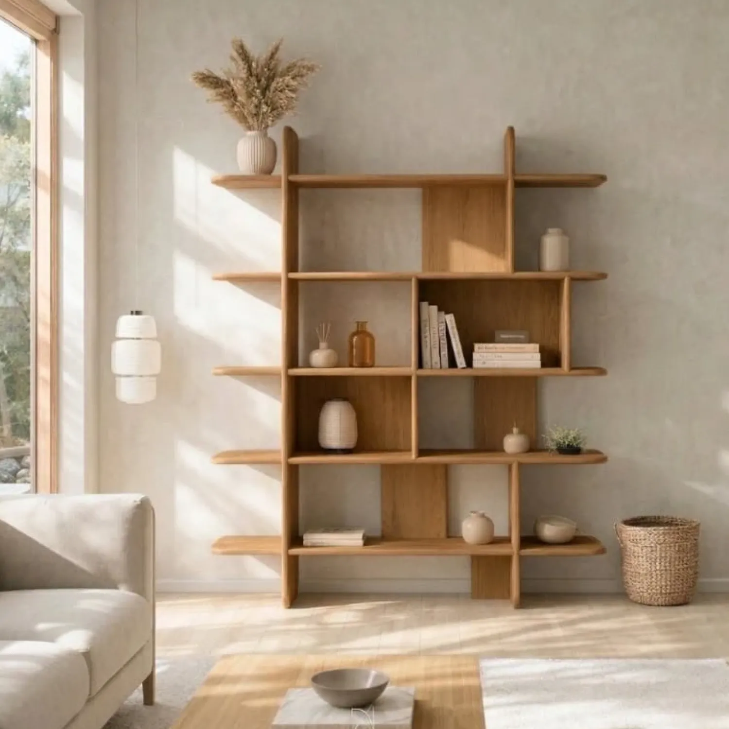 Vane Living Vakkenkasten|Industriele Kasten|Quinn Vakkenkast naturel 140cm
