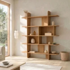 Vane Living Vakkenkasten|Industriele Kasten|Quinn Vakkenkast naturel 140cm
