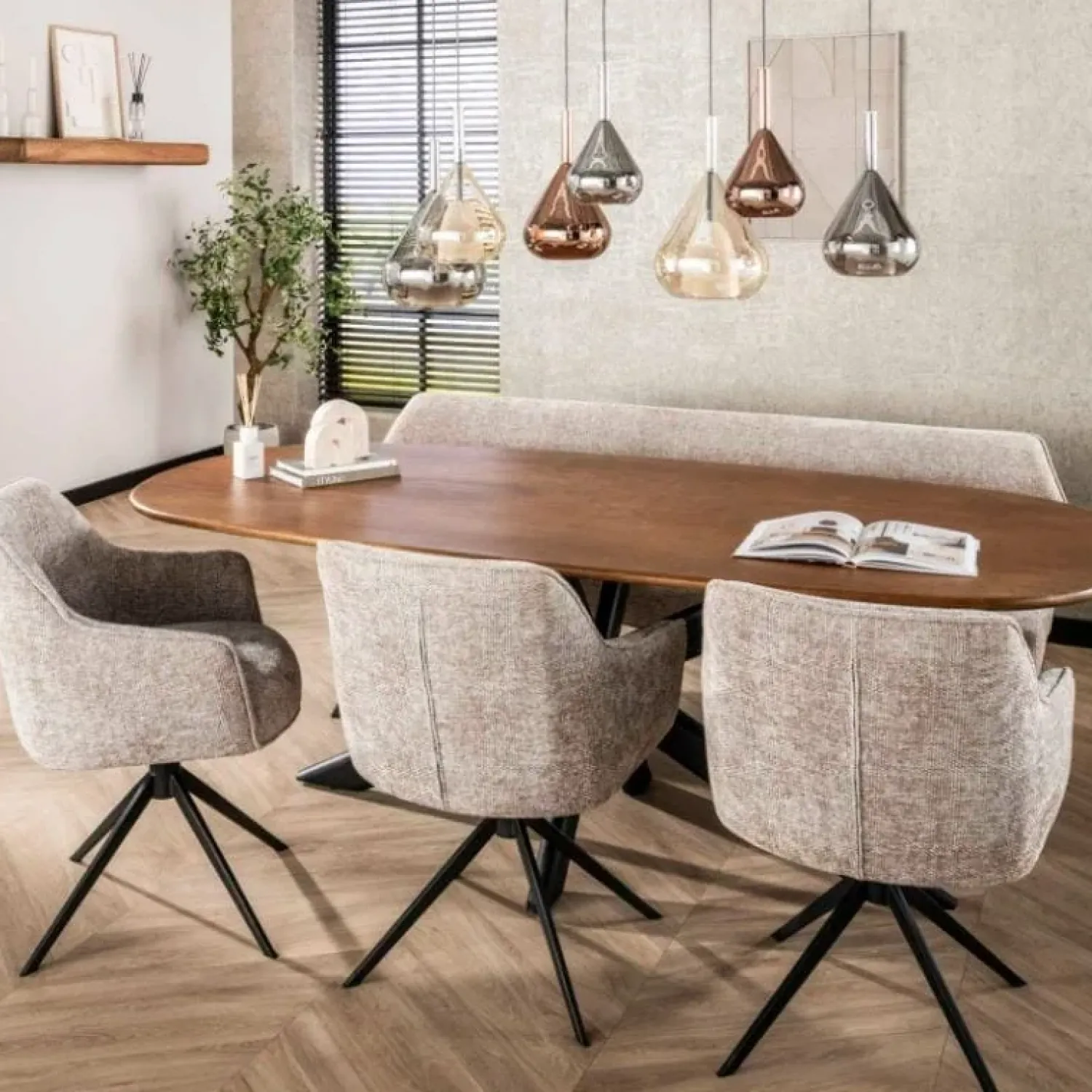 Kalfort Eetkamerstoelen|Ramas Eetkamerstoel draaibaar rich Zand