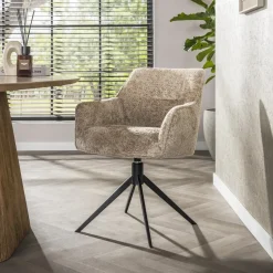 Kalfort Eetkamerstoelen|Ramas Eetkamerstoel draaibaar alura Zand