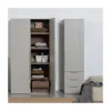 WOOOD Industriele Kasten|Kledingkasten|Rens 1-Deurs Kledingkast Pebble Grey 55cm