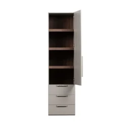 WOOOD Industriele Kasten|Kledingkasten|Rens 1-Deurs Kledingkast Pebble Grey 55cm