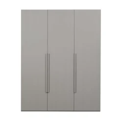 WOOOD Industriele Kasten|Kledingkasten|Rens 3-Deurs Kledingkast Pebble Grey 165cm
