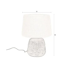 Dutchbone Tafellampen|Renzo 1-lichts Tafellamp Wit 31cm