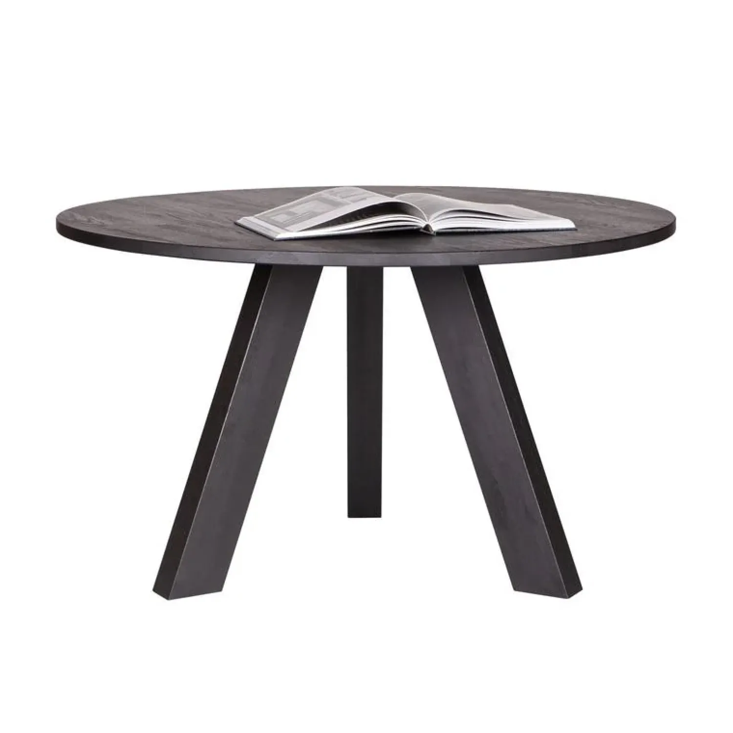 WOOOD Eettafels|Rhonda Eettafel rond Eiken Blacknight 129cm