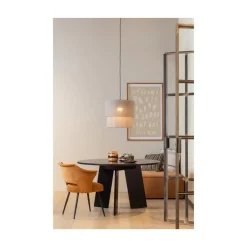 WOOOD Eettafels|Rhonda Eettafel rond Eiken Blacknight 129cm