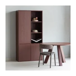 WOOOD Eettafels|Rhonda Eettafel Rond Eiken Bordeauxrood 129cm