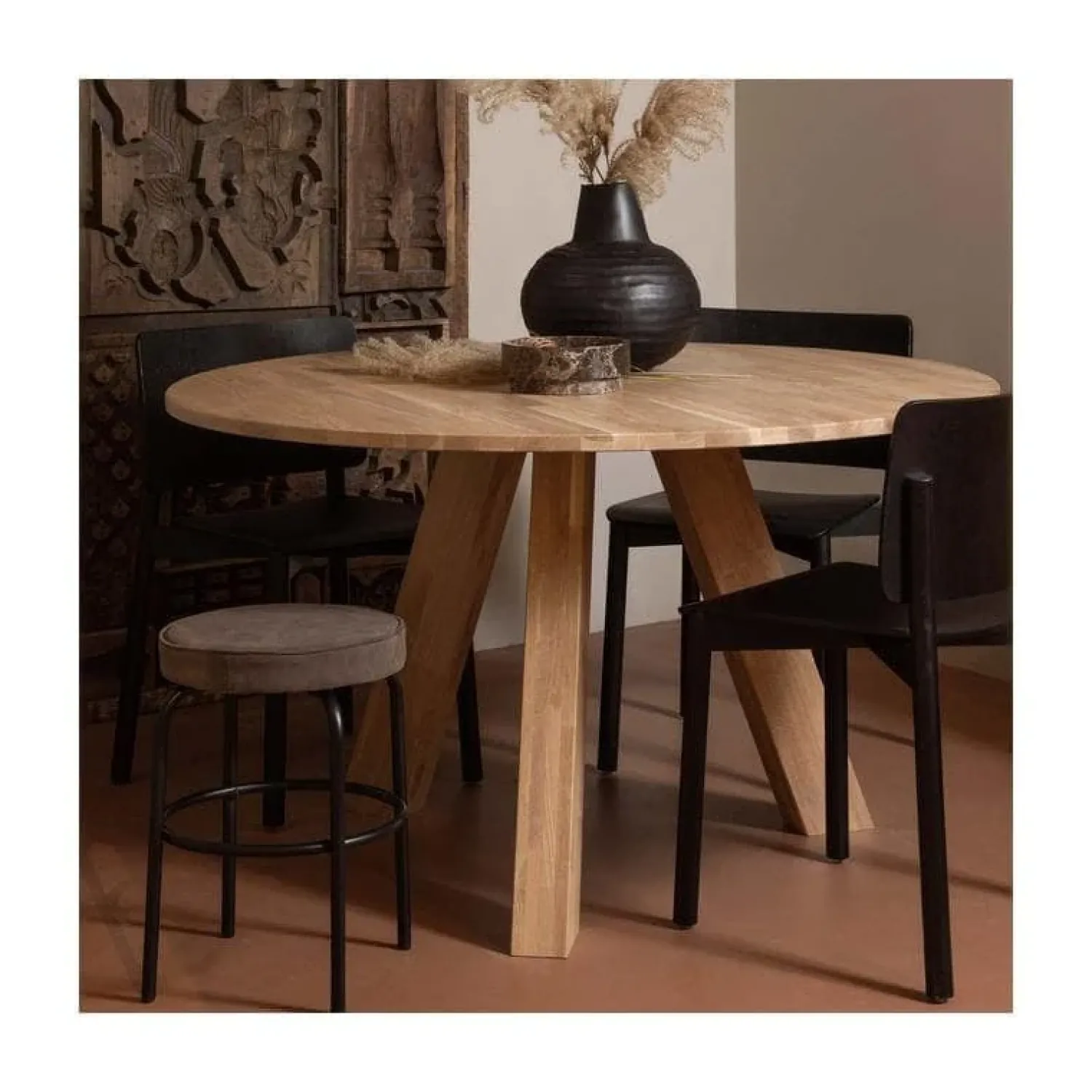 WOOOD Eettafels|Rhonda Eettafel rond Eiken Naturel 129cm