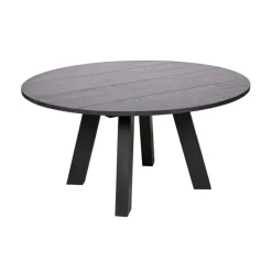 WOOOD Eettafels|Rhonda XL Eettafel rond Eiken Blacknight 150cm