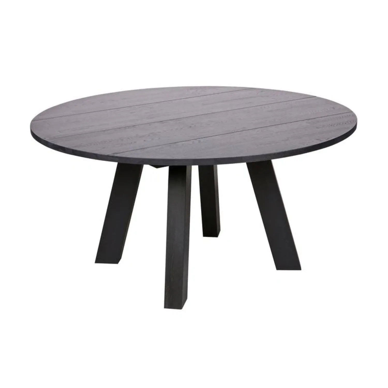 WOOOD Eettafels|Rhonda XL Eettafel rond Eiken Blacknight 150cm