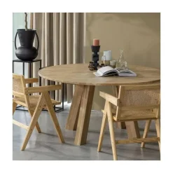 WOOOD Eettafels|Rhonda XL Eettafel rond Eiken Naturel 150cm