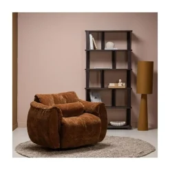 WOOOD Boekenkasten|Industriele Kasten|Riss Boekenkast Eikenhout Mystic Brown 90cm