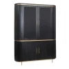 Tower living Wandkasten|Vitrinekasten|Rivello buffetkast 4 deurs zwart 150cm