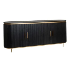 Tower living Dressoirs|Industriele Kasten|Rivello dressoir 4 deurs zwart 210 cm