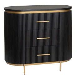 Tower living Wandkasten|Ladenkasten|Rivello Ladekast 3 lades zwart 90cm