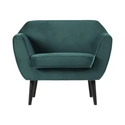 WOOOD Fauteuils|Rocco Fauteuil Velvet Groenblauw 92cm
